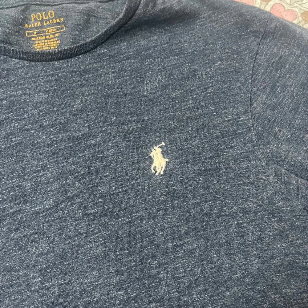 Polo Ralph Lauren Mens Custom Slim Fit Slub Jersey T-Shirt Navy Blue Preppy Med